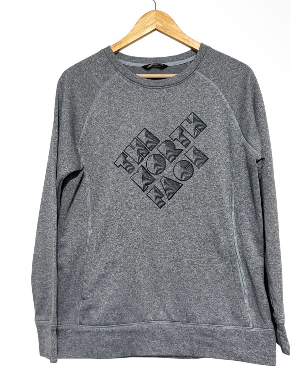 The North Face Crew Neck Sweatshirt With Pocket Charcoal Grey Womens Large